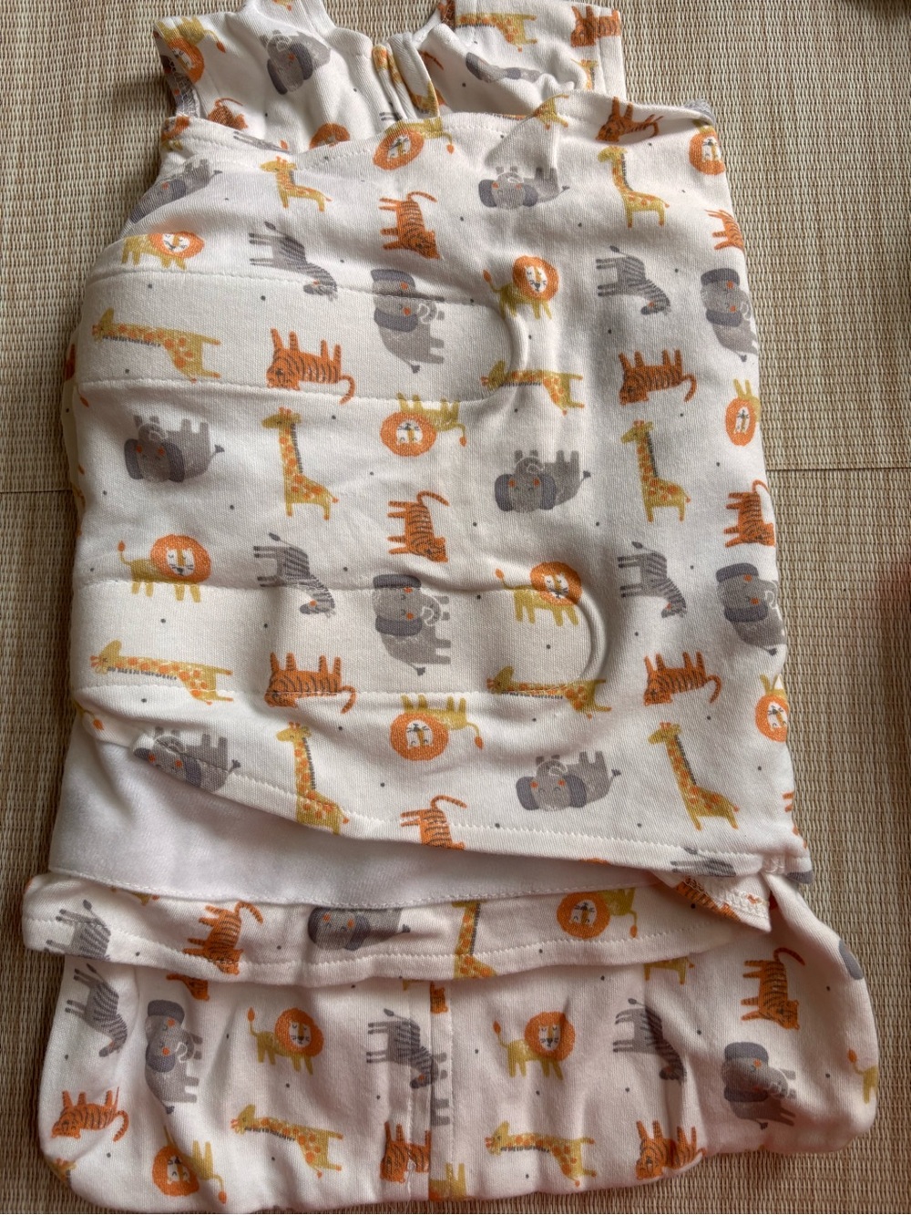 Halo White Baby Sleep Swaddle with Safari Animals